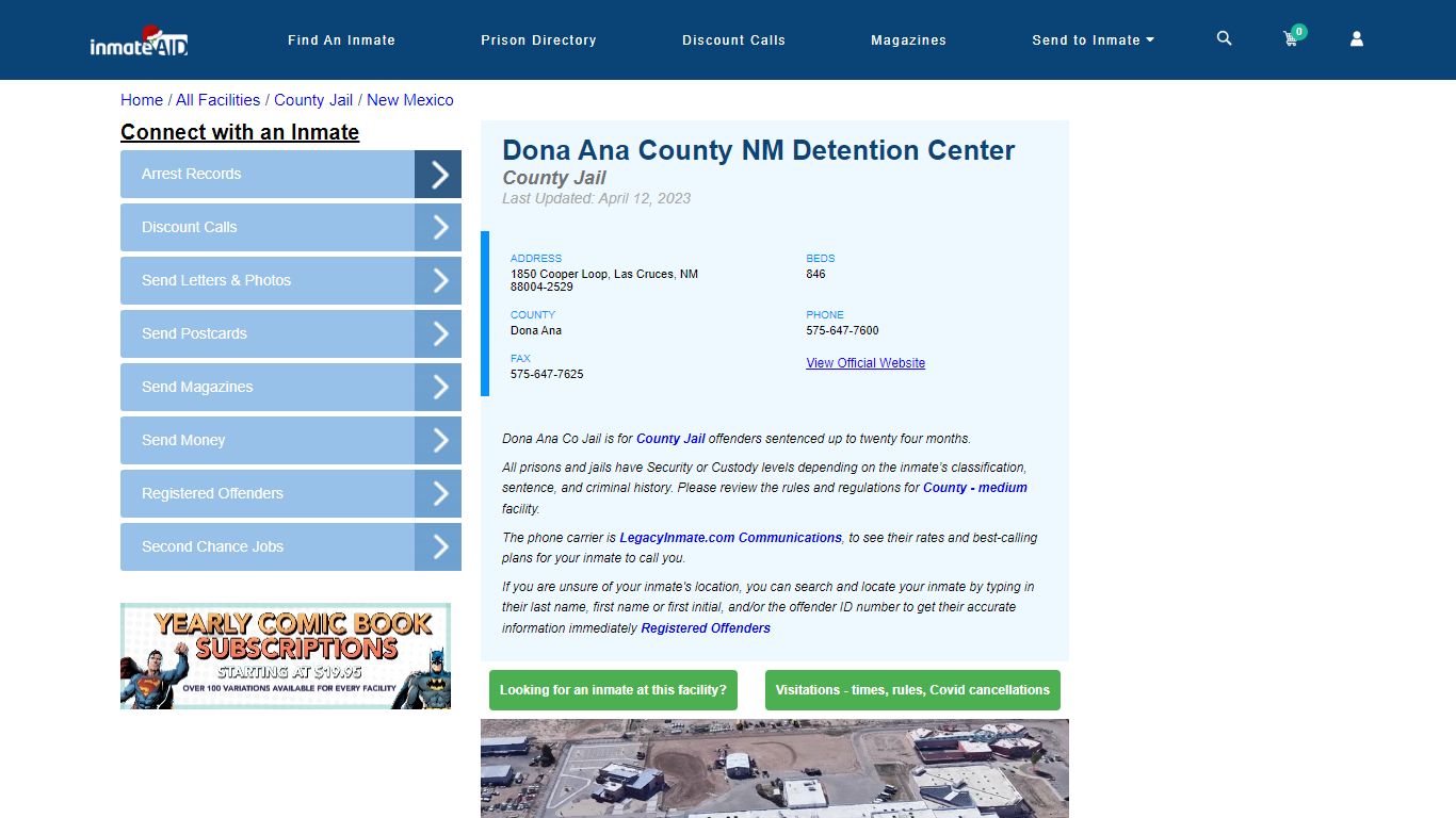 Dona Ana County NM Detention Center - Inmate Locator - Las Cruces, NM