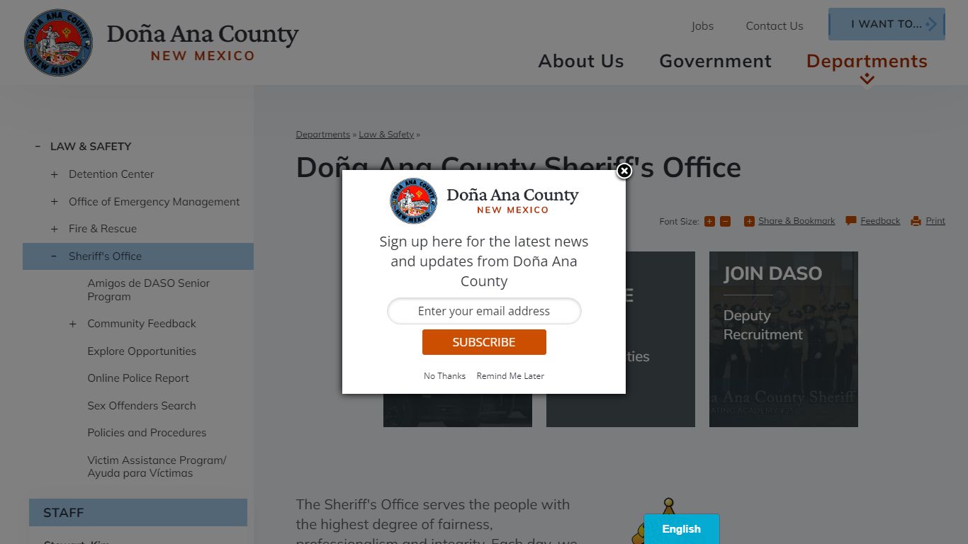 Doña Ana County Sheriff's Office | Doña Ana County, NM